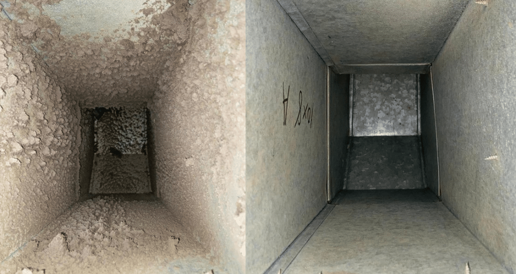 Before and After Air Duct Cleaning Services